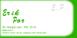 erik por business card